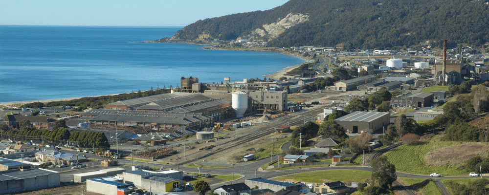 Scenic picture of the Australian coastal town of Burnie, one of The Flower Company's primary delivery locations by local florists.