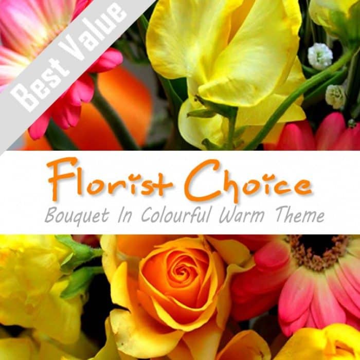 Florists Choice Bouquet In Colourful Warm Theme The Flower Company