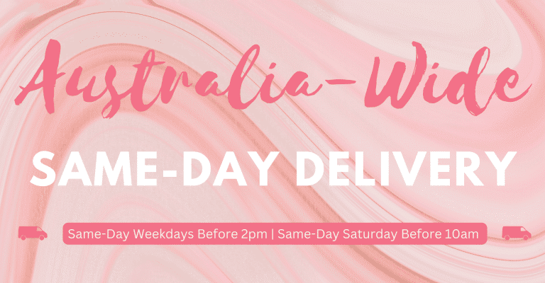 Banner promoting same-day flower delivery across australia.